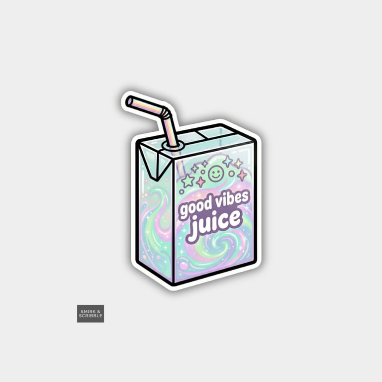 Funny Cheeky Juice Box Sticker For Adults - Good Vibes