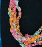 Crocheted necklace in shades of pink, orange, green, lightweight - Image 8