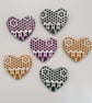 Clay heart fridge magnet set,  anniversary, valentines, kitchen gift - Image 1