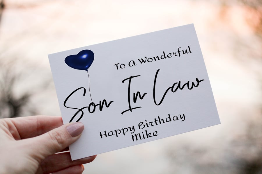 Wonderful Son In Law Birthday Card, Birthday Card for Son In Law, Birthday Card,