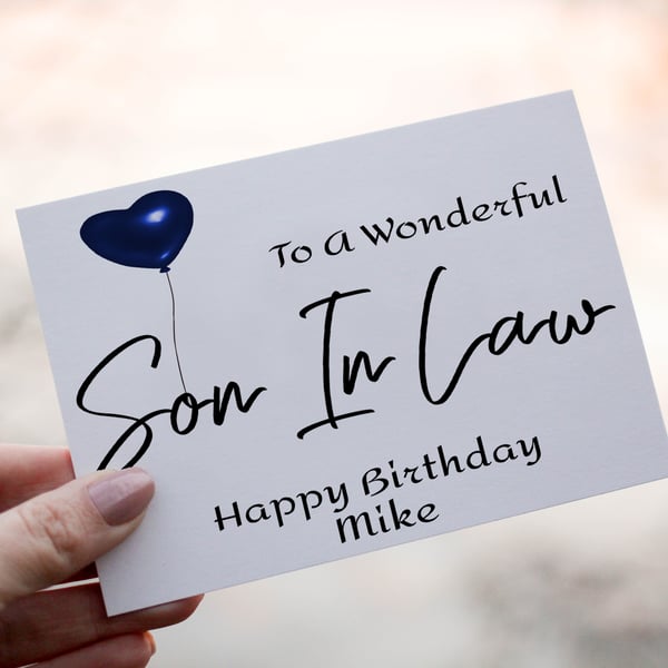 Wonderful Son In Law Birthday Card, Birthday Card for Son In Law, Birthday Card,
