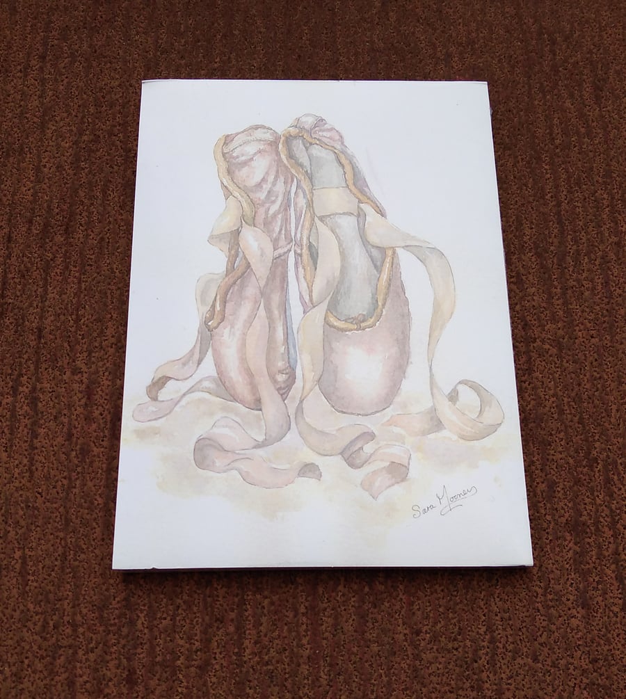 Notepad magnetic back. Ballet shoes printed on front from original painting