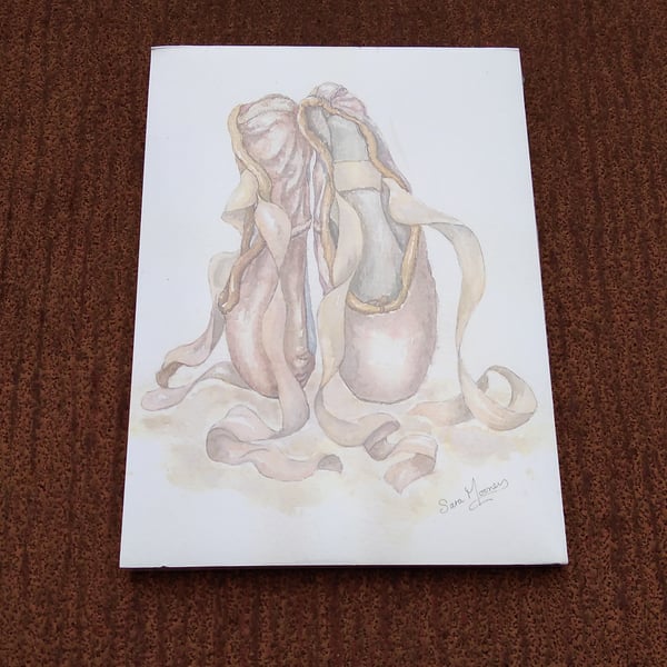 Notepad magnetic back. Ballet shoes printed on front from original painting
