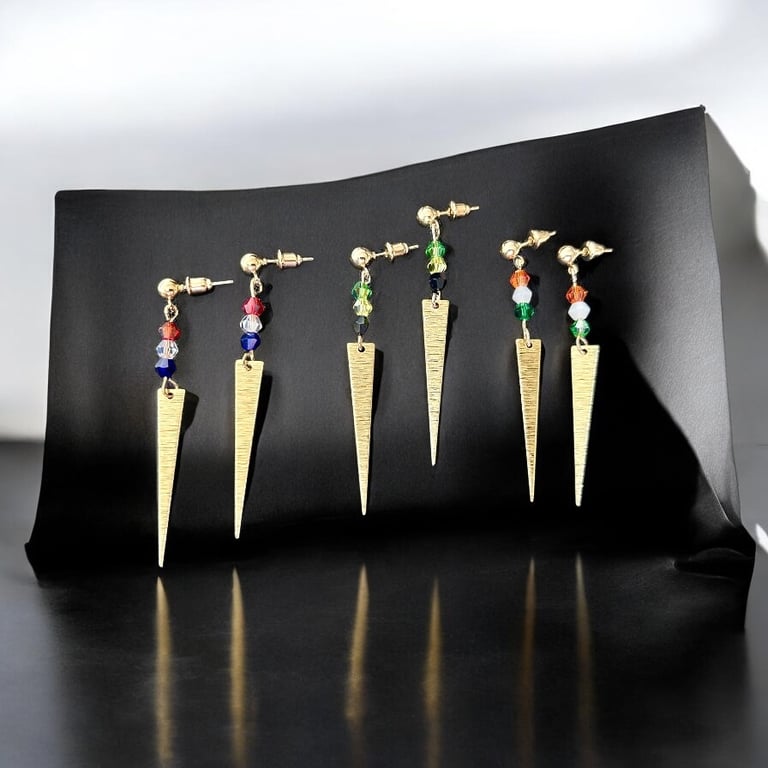 Flag Coloured Earrings - Gold Plated - FREEPOST - Beautiful Gift