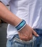 Boho Denim mermaid  sequin  bracelet cuff  - Image 7