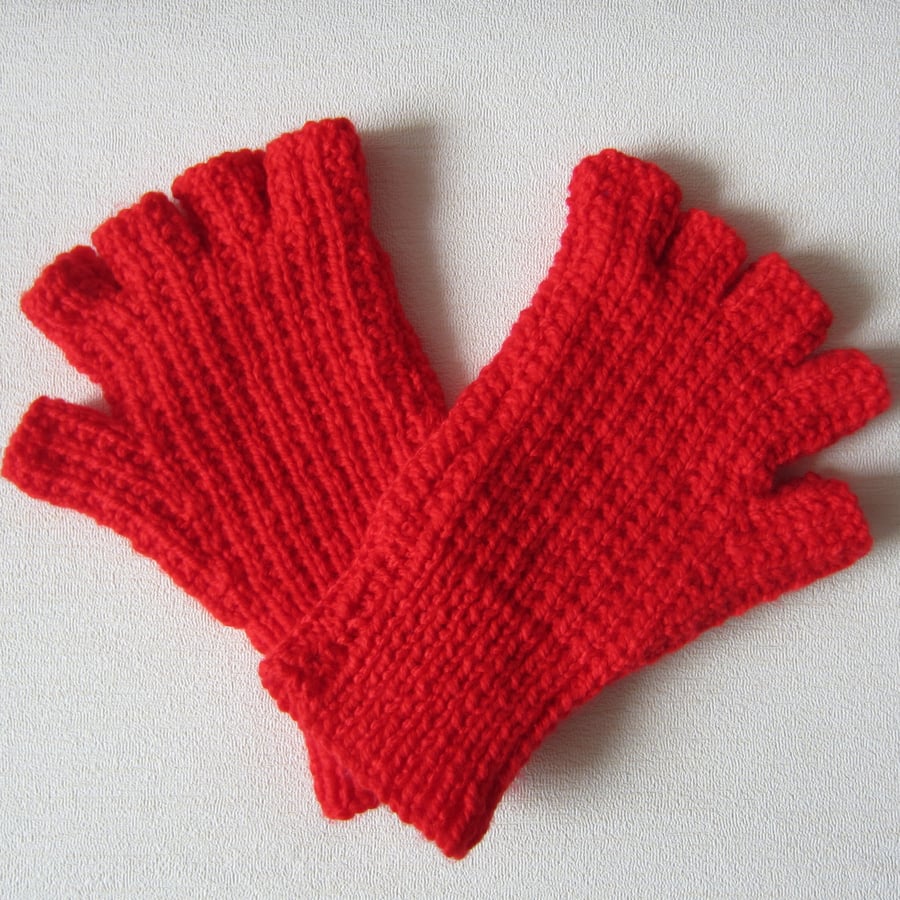 Red Fingerless Gloves