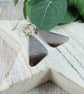 Earrings, Sterling Silver and Copper Long Triangle Dropper Earrings