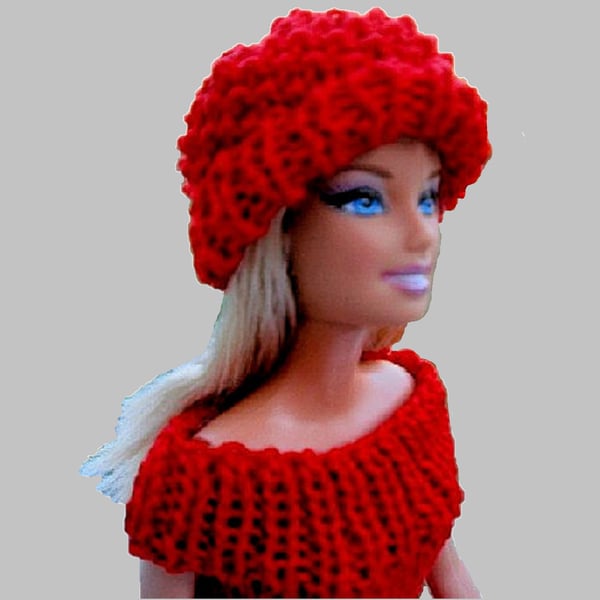 KNITTING PATTERN PDF Red Outfit for Doll