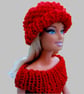 KNITTING PATTERN PDF Red Outfit for Doll - Image 1