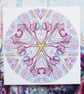 Exotic Flower Geometric Design Ceramic Tile Trivet with Cork Backing - Image 1