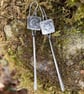 Silver long dangly mismatched earrings with star and moon - Image 4