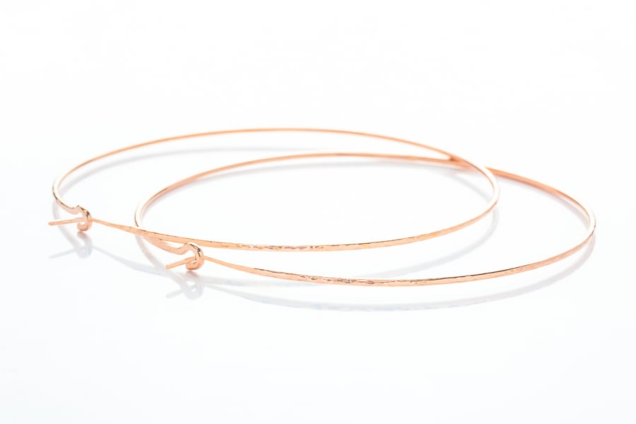 Handmade Rose Gold Filled Extra Large Hoop Earrings 