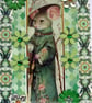 Mandarin Mouse - Hand Crafted Decoupage Greeting Card - Blank (3179)