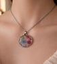 Forget Me Not Real flower Resin Necklace jewellery , Dried Flower Silver Necklac