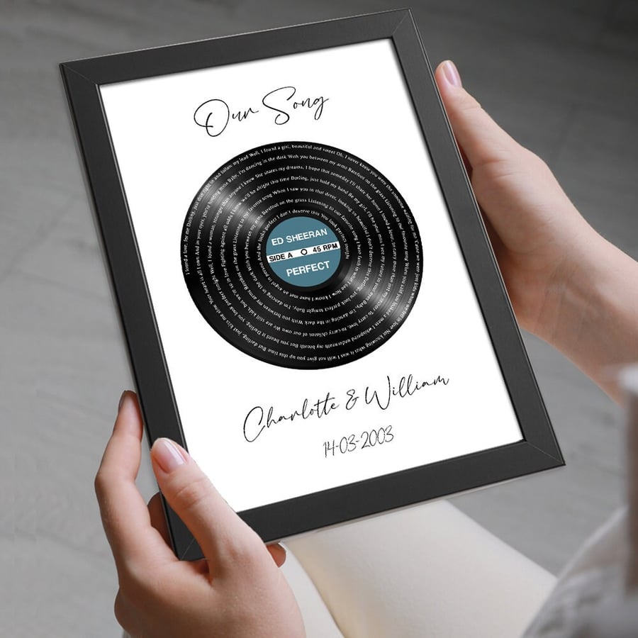 Any Song Lyrics Personalised Print Custom Vinyl - Folksy