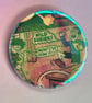Holographic vintage book pin badge - Dennis the Menace wild shriek