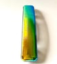 Handmade Golden Rainbow Iridescent Dichroic Fused Glass Hair Barrette - Image 5