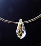 Simple Elegance Sterling Silver Necklace featuring Swarovski Teardrop Crystal  - Image 5