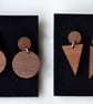 Wooden Two-part Dangly Earring with Triangle - Image 5