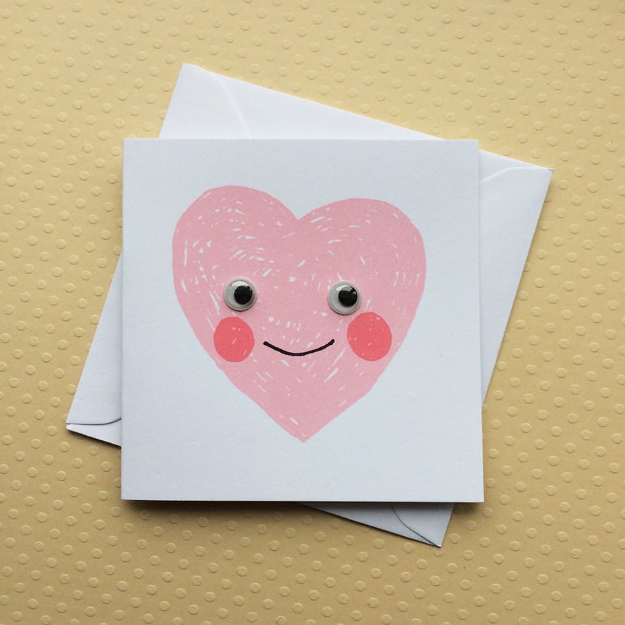 Little Heart Screenprinted Card