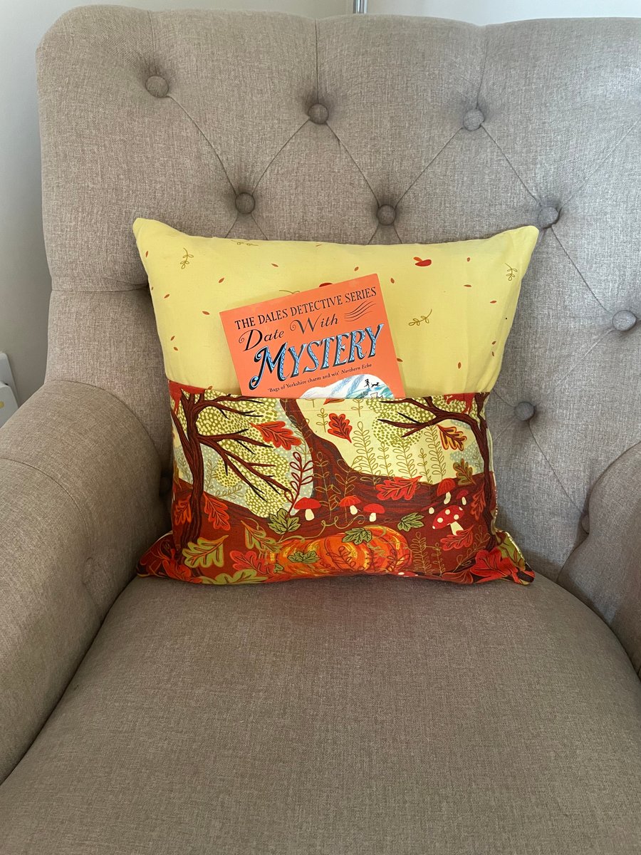 Autumn Scene Book Cushion - Recycled Dress