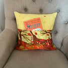 Autumn Scene Book Cushion - Recycled Dress