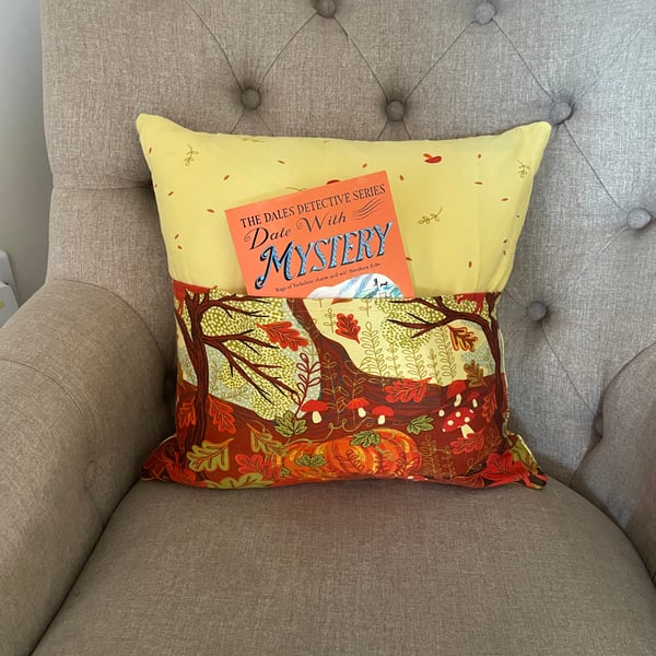 Autumn Scene Book Cushion - Recycled Dress