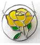 Rose Ring Suncatcher Stained Glass Yellow Handmade Gift Flower - Image 7