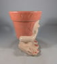 Small Orange Ceramic Garden Plant Flower Herb Pot Mug Candle Tea Light Container - Image 4