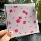Pink Daisy Hand Painted Blank Greetings Cards 4X4