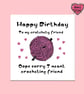 Funny crocheting birthday card with a ball of wool for friend, sister - Image 2
