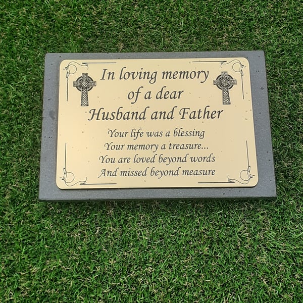 Memorial Grave marker Remembrance Plaque Grave Stone Cemetery Stone Marker