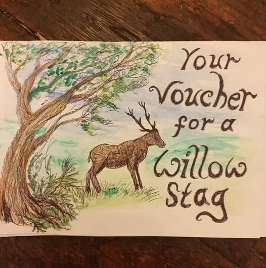 Gift vouchers for commission, sculpture, fencing, animals, design, horse, hare, 