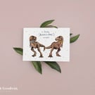 Dinosaur Wedding Card - Wedding Card, Mr and Mr card, T-Rex Card, Anniversary