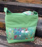 Green wax canvas crossbody bag floral water repellent shoulder bag dry oilcloth  - Image 2