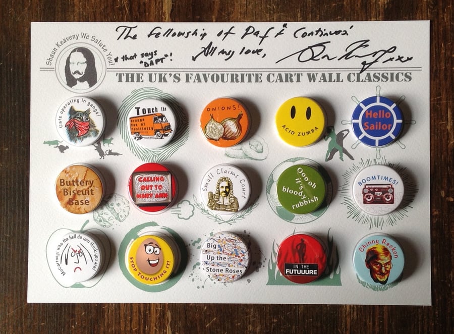 Limited Edition Signed Shaun Keaveny Cart Wall Badge Art Piece. A4. 