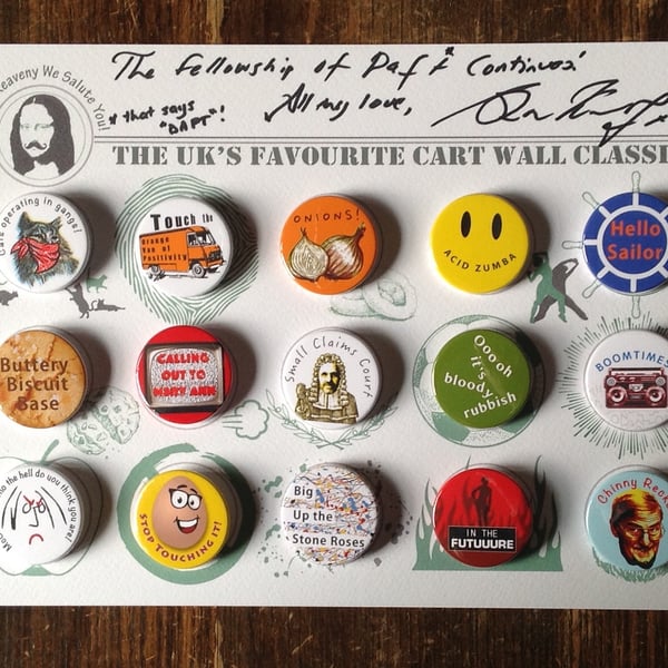 Limited Edition Signed Shaun Keaveny Cart Wall Badge Art Piece. A4. 