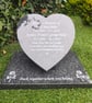 Memorial Grave Plaque Grave Marker Heart grave plaque cemetery stone Gravestone  - Image 3