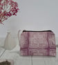 Hand Printed Linen Zipped Cosmetic Bag - Image 1