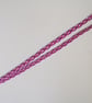 Lanyard for Identity Badge and Key, Kumihimo Braided Cotton in Pink and Purple - Image 3