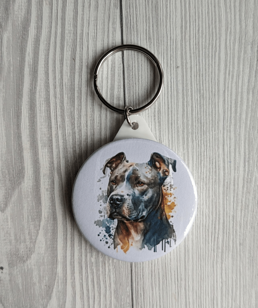 Staffordshire Bull terrier Keyring - Staffy Dog Gifts