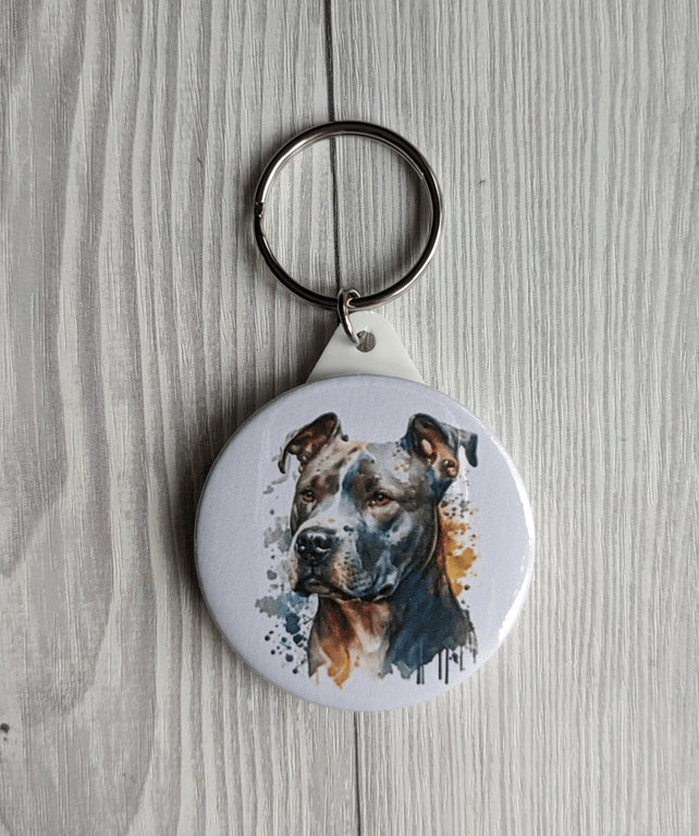 Staffordshire Bull terrier Keyring - Staffy Dog Gifts