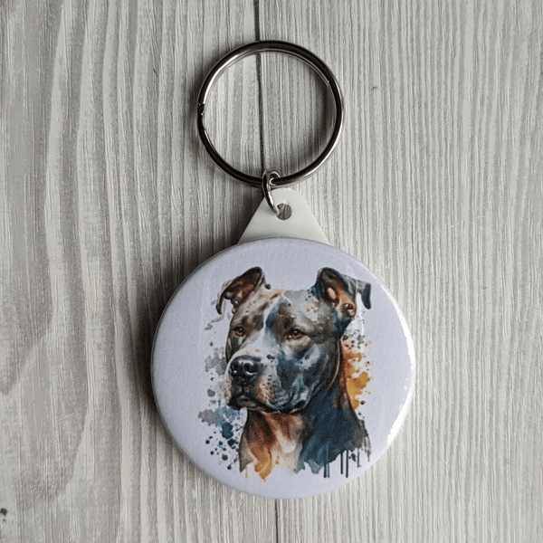 Staffordshire Bull terrier Keyring - Staffy Dog Gifts