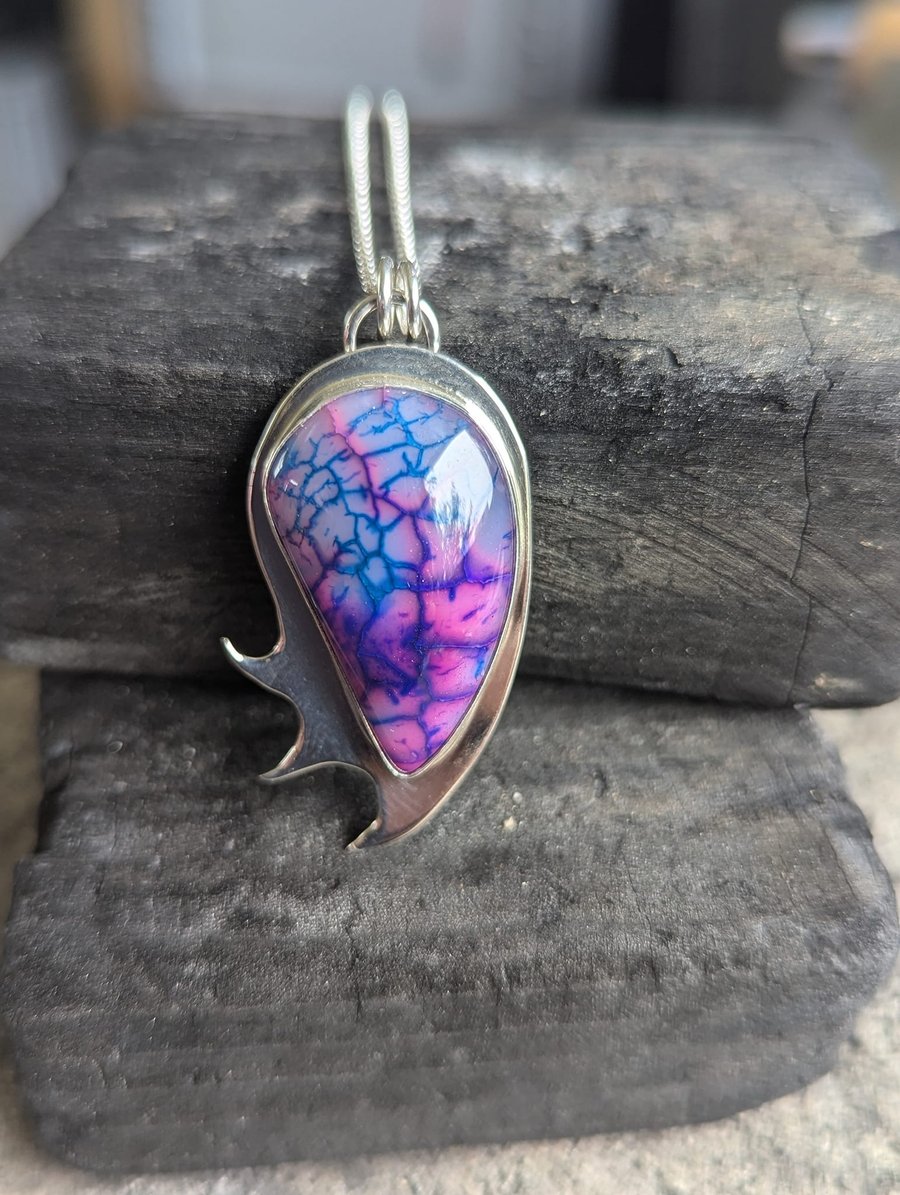 Sterling Silver and Dragons Vein Pendant - RESERVED FOR TRICIA