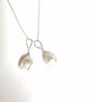 Double Snowdrop pendant hand made from Sterling Silver - Image 2