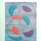 Abstract Circles Embroidered Felt Textile Art