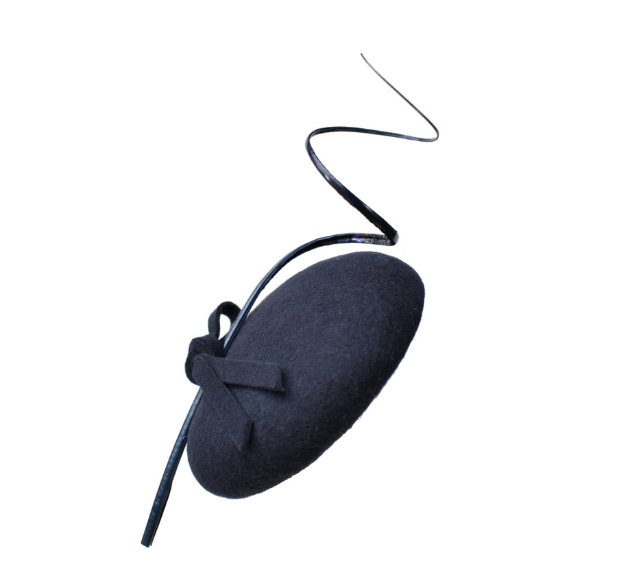 KATERINA Navy Blue Felt Occasion Hat - Womens Wedding Hat - Races Hat