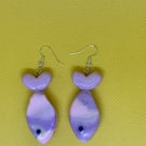 Novelty fish clay earrings