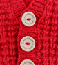 Hand knitted baby cardigan in fox red brown textured pattern  - Image 6