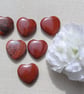 6 Red Jasper Solid Gemstone Polished Hearts - 20mm - Chakra - Crafting - Image 2